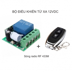 Bộ điều khiển từ xa 12V-10A KR1201 sóng RF 433Mhz (Gồm tay điều khiển remote và 01 bộ nhận)