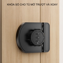 Khóa số tủ, ngăn kéo bàn đa năng thế hệ mới, mở xoay, trượt (KS6132)