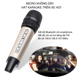 Micro Bluetooth không dây C200 hát Karaoke trên ô tô kết nối với xe bằng sóng FM
