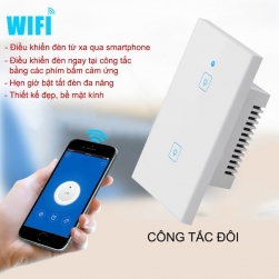 Công tắc thông minh đôi WS-US kết nối Wifi điều khiển từ xa bằng smartphone kiêm hẹn giờ đa năng