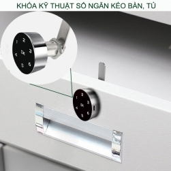 Khóa kỹ thuật số KTS103 cho tủ, ngăn kéo bàn, mặt tròn 4-6 mã số có thể thay đổi được, dài 20-30mm