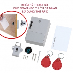 Khóa ngăn kéo bàn, tủ sử dụng thẻ cảm ứng IC RFID YXS1 (1 khóa, 1 thẻ chính và 2 thẻ phụ nhỏ)
