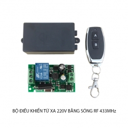 Bộ điều khiển từ xa 220V-10A sóng RF 433Mhz (Gồm tay điều khiển và 01 bộ nhận)