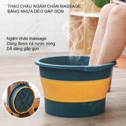 Thau chậu gấp gọn ngâm châm massage đa năng bằng nhựa mềm dẻo CMSGG.D40