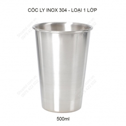 Cốc ly uống nước bằng inox 304 loại 1 lớp 500ml