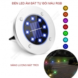Đèn LED tự đổi màu RGB năng lượng mặt trời, 8 mắt led 0.8W cắm sân vườn ZC704