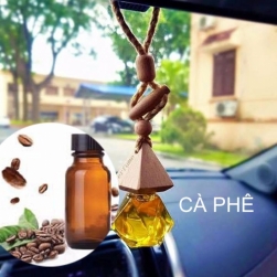 Tinh dầu nguyên chất 100% treo xe ô tô, treo tủ quần áo với lọ hình táo hoặc lục lăng, tinh dầu Cà phê