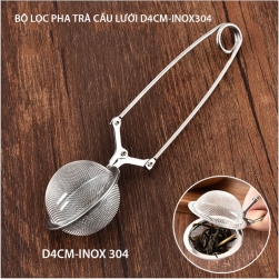 Dụng cụ lọc pha trà hình cầu D4cm có tay kẹp làm bằng INOX 304 dạng lưới
