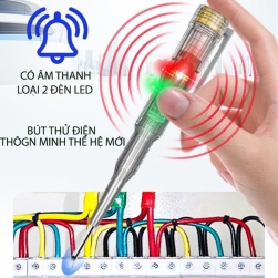 Bút thử điện thông minh thế hệ mới, loại 2 đèn xanh đỏ kèm âm thanh cảnh báo, kiểm tra dây điện đứt ngầm, đo thông mạch