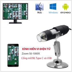 Kính hiển vi điện tử YPC-X02 Zoom 1000X, 2Mpixel, 3 cổng kết nối hỗ trợ Android, Window, Mac